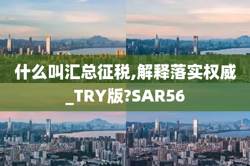 什么叫汇总征税,解释落实权威_TRY版?SAR56