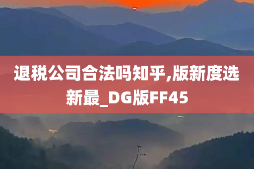 退税公司合法吗知乎,版新度选新最_DG版FF45