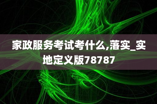 家政服务考试考什么,落实_实地定义版78787