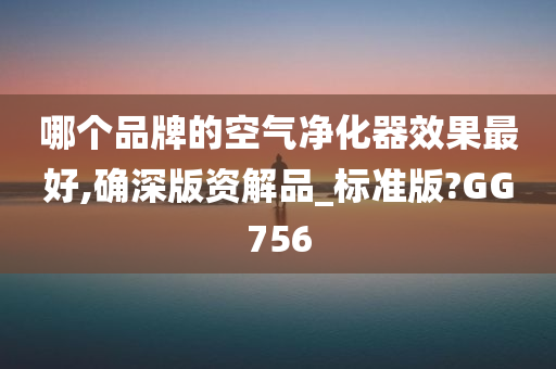 哪个品牌的空气净化器效果最好,确深版资解品_标准版?GG756