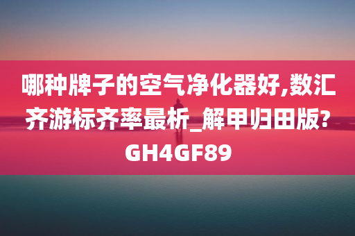 哪种牌子的空气净化器好,数汇齐游标齐率最析_解甲归田版?GH4GF89