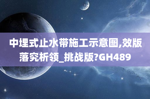 中埋式止水带施工示意图,效版落究析领_挑战版?GH489