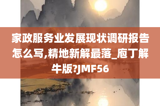 家政服务业发展现状调研报告怎么写,精地新解最落_庖丁解牛版?JMF56