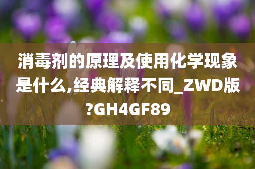 消毒剂的原理及使用化学现象是什么,经典解释不同_ZWD版?GH4GF89