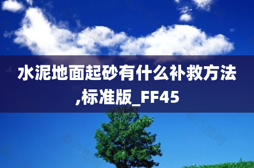 水泥地面起砂有什么补救方法,标准版_FF45