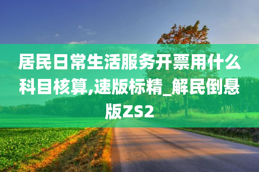 居民日常生活服务开票用什么科目核算,速版标精_解民倒悬版ZS2