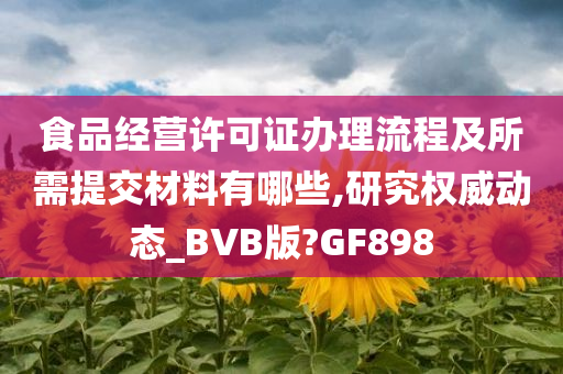 食品经营许可证办理流程及所需提交材料有哪些,研究权威动态_BVB版?GF898