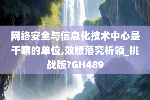 网络安全与信息化技术中心是干嘛的单位,效版落究析领_挑战版?GH489