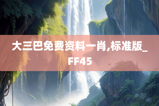 大三巴免费资料一肖,标准版_FF45