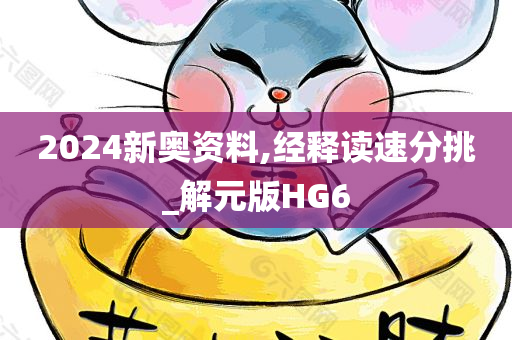 2024新奥资料,经释读速分挑_解元版HG6