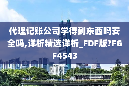 代理记账公司学得到东西吗安全吗,详析精选详析_FDF版?FGF4543