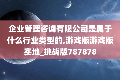 企业管理咨询有限公司是属于什么行业类型的,游戏版游戏版实地_挑战版787878