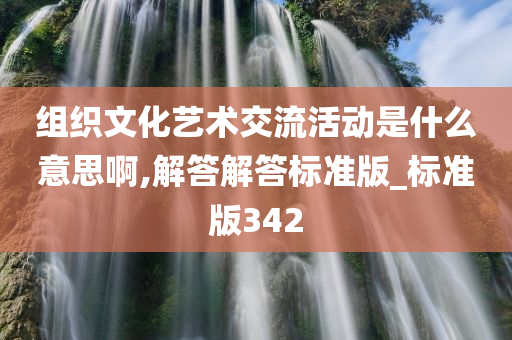 组织文化艺术交流活动是什么意思啊,解答解答标准版_标准版342