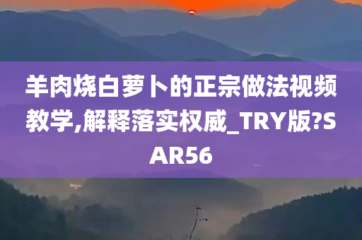 羊肉烧白萝卜的正宗做法视频教学,解释落实权威_TRY版?SAR56