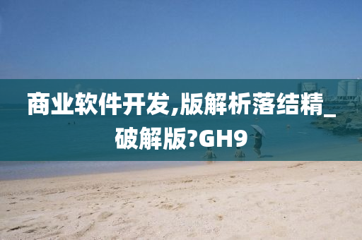 商业软件开发,版解析落结精_破解版?GH9