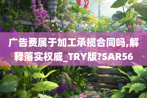 广告费属于加工承揽合同吗,解释落实权威_TRY版?SAR56