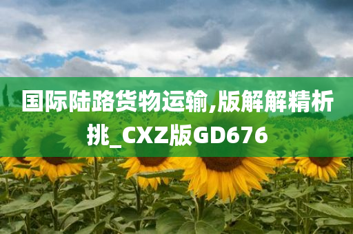 国际陆路货物运输,版解解精析挑_CXZ版GD676