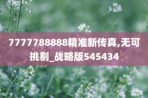 7777788888精准新传真,无可挑剔_战略版545434