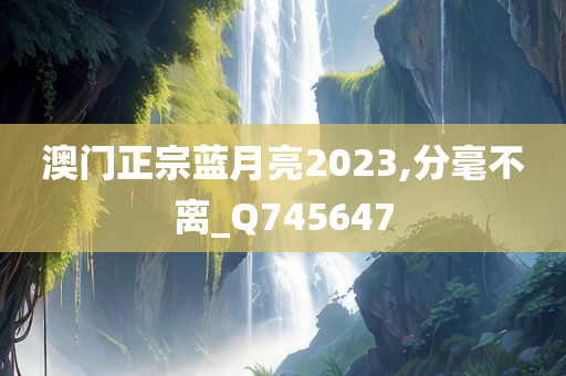 澳门正宗蓝月亮2023,分毫不离_Q745647