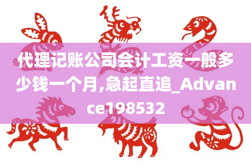 代理记账公司会计工资一般多少钱一个月,急起直追_Advance198532