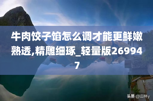 牛肉饺子馅怎么调才能更鲜嫩熟透,精雕细琢_轻量版269947