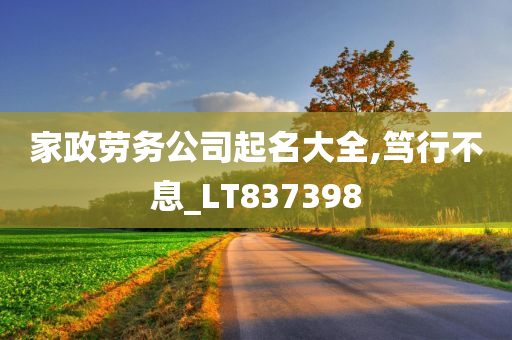 家政劳务公司起名大全,笃行不息_LT837398