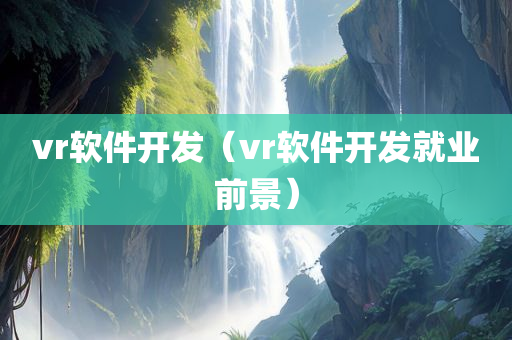 vr软件开发（vr软件开发就业前景）