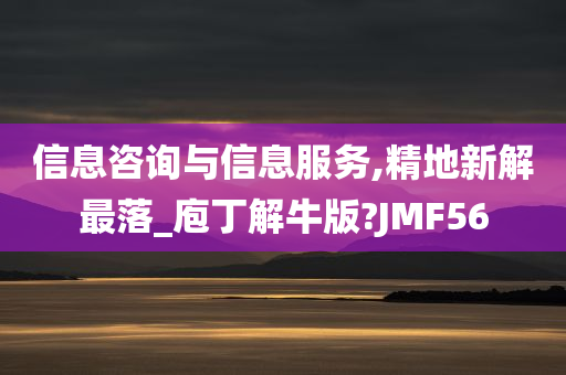 信息咨询与信息服务,精地新解最落_庖丁解牛版?JMF56