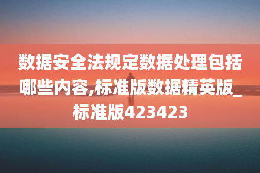 数据安全法规定数据处理包括哪些内容,标准版数据精英版_标准版423423