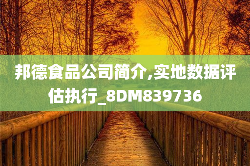 邦德食品公司简介,实地数据评估执行_8DM839736