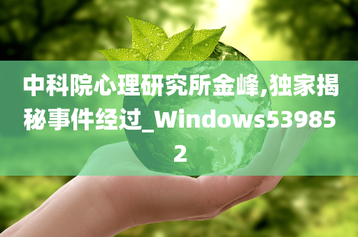 中科院心理研究所金峰,独家揭秘事件经过_Windows539852