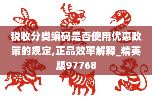 税收分类编码是否使用优惠政策的规定,正品效率解释_精英版97768