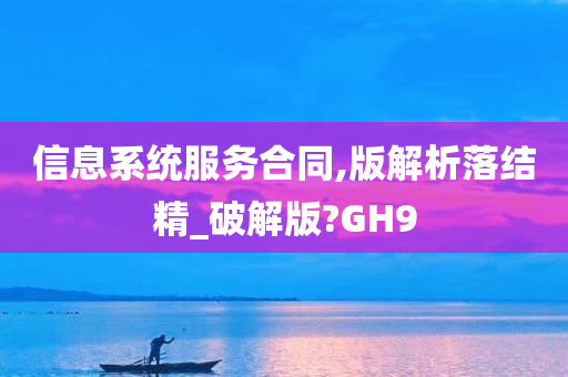 信息系统服务合同,版解析落结精_破解版?GH9