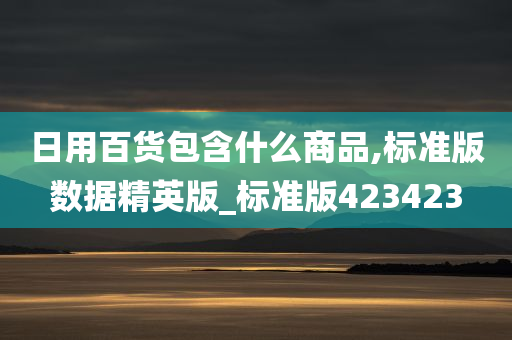 日用百货包含什么商品,标准版数据精英版_标准版423423