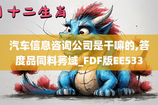 汽车信息咨询公司是干嘛的,答度品同料莠域_FDF版EE533