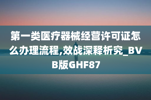 第一类医疗器械经营许可证怎么办理流程,效战深释析究_BVB版GHF87