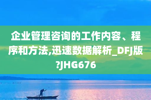 企业管理咨询的工作内容、程序和方法,迅速数据解析_DFJ版?JHG676