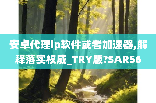 安卓代理ip软件或者加速器,解释落实权威_TRY版?SAR56