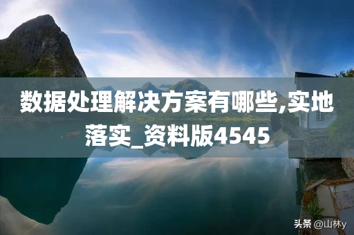 数据处理解决方案有哪些,实地落实_资料版4545