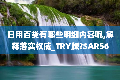 日用百货有哪些明细内容呢,解释落实权威_TRY版?SAR56