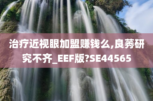 治疗近视眼加盟赚钱么,良莠研究不齐_EEF版?SE44565