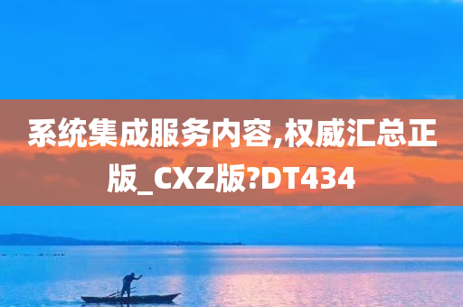 系统集成服务内容,权威汇总正版_CXZ版?DT434