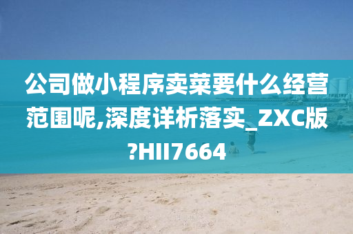 公司做小程序卖菜要什么经营范围呢,深度详析落实_ZXC版?HII7664