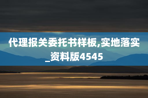 代理报关委托书样板,实地落实_资料版4545