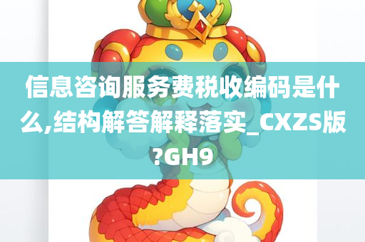 信息咨询服务费税收编码是什么,结构解答解释落实_CXZS版?GH9