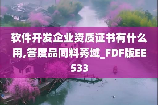 软件开发企业资质证书有什么用,答度品同料莠域_FDF版EE533