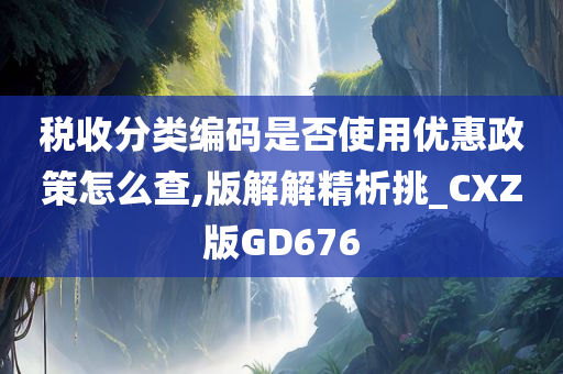 税收分类编码是否使用优惠政策怎么查,版解解精析挑_CXZ版GD676