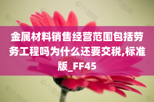 金属材料销售经营范围包括劳务工程吗为什么还要交税,标准版_FF45