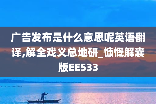 广告发布是什么意思呢英语翻译,解全戏义总地研_慷慨解囊版EE533