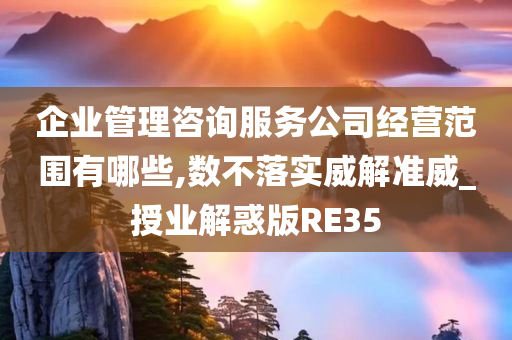 企业管理咨询服务公司经营范围有哪些,数不落实威解准威_授业解惑版RE35